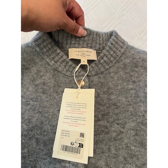 [SOLD] La Maille Sezane Eddy Jacket in Middle Grey Size M NWT✨ - Picture 10 of 13